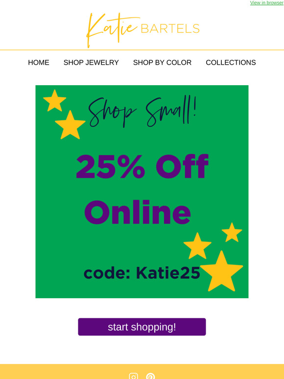 25% Off Online Continues 🎁