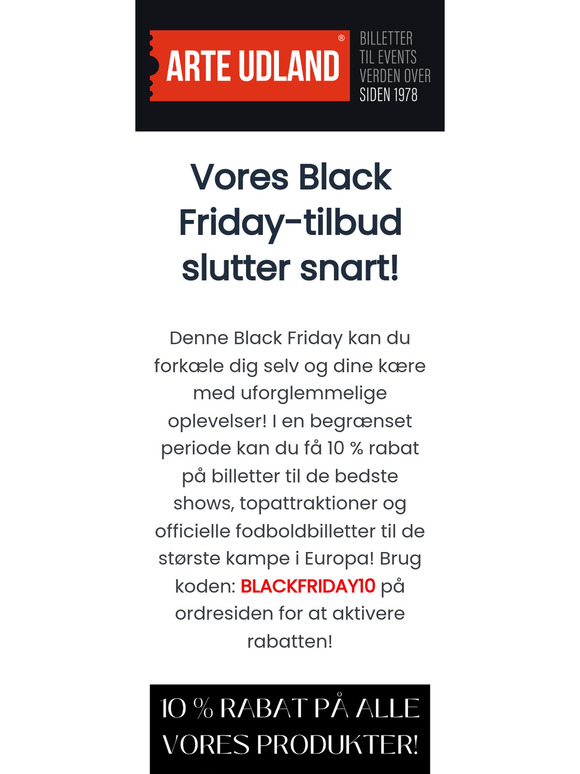 De sidste 48 timer af vores Black Friday-rabat! Gå ikke glip af det!