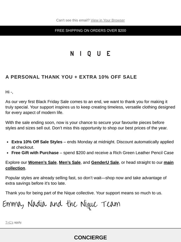 A Personal Thank You 🖤 Extra 10% Off Sale