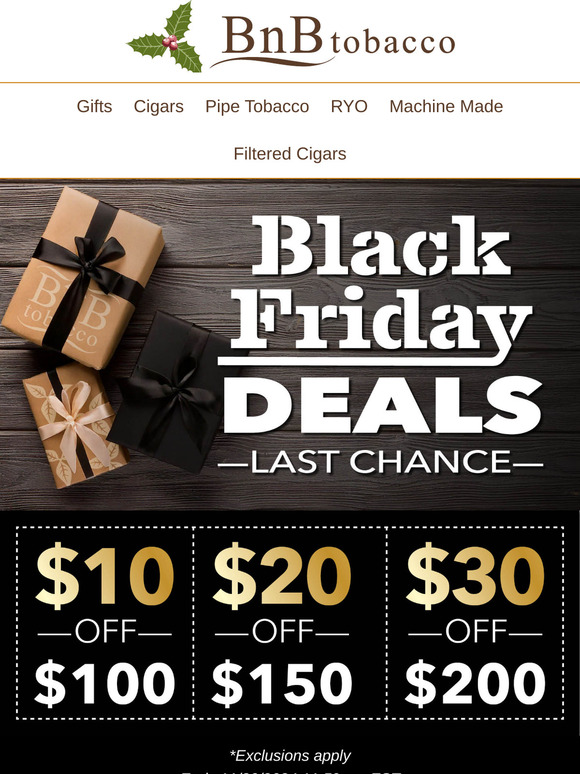 Last Chance for Black Friday Deals