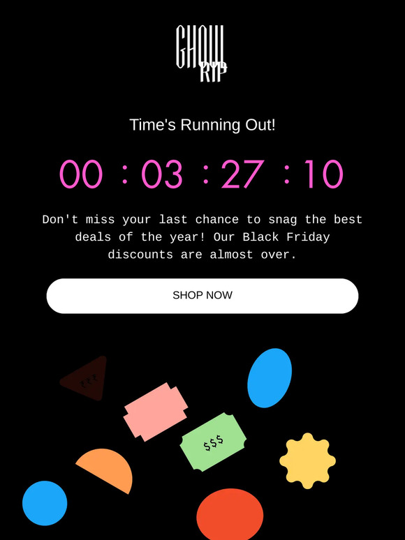 You're running out of time: our Black Friday Fall Fashion Upgrade Sale is ending in 12hrs!