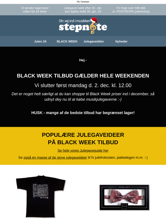 Black Week slutter Mandag kl. 12.00 - Spar penge på julegaverne :-)