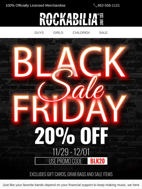 Shop Small, Save Big! 20% Off At Rockabilia