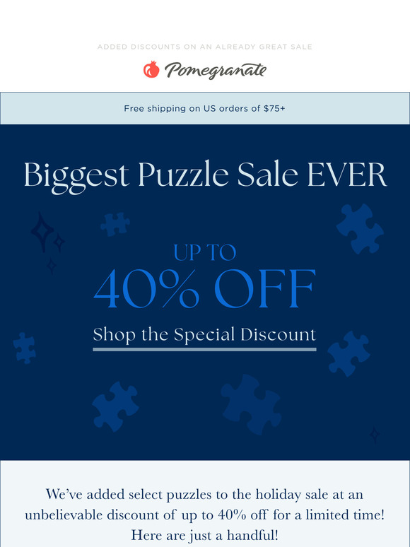 NOW 40% OFF! Select Puzzles Only