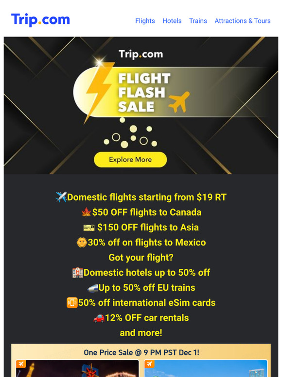 Flights from $19 RT sale is about to start!