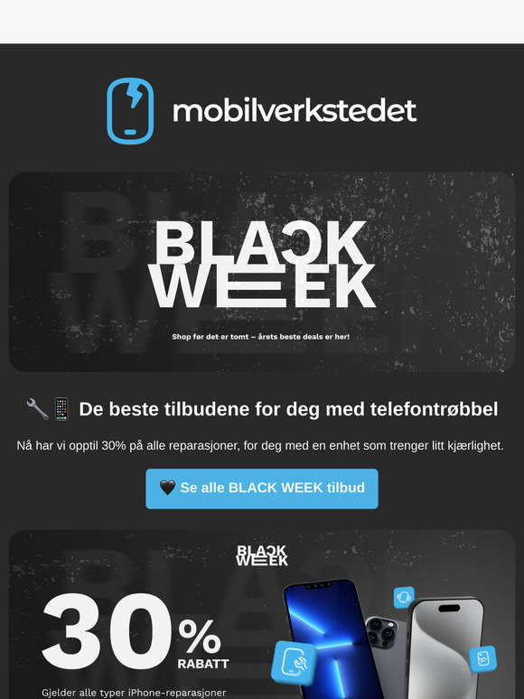 🖤📱 Spar stort på reparasjoner, mobiler og nettbrett