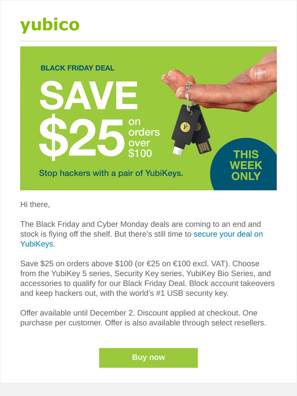 Sweet deals are made of this: Black Friday sale on YubiKeys