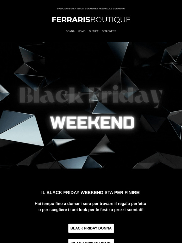 IL BLACK FRIDAY STA PER FINIRE 🖤