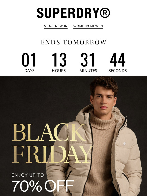 Ends tomorrow: Black Friday Up to 70% Off Jackets