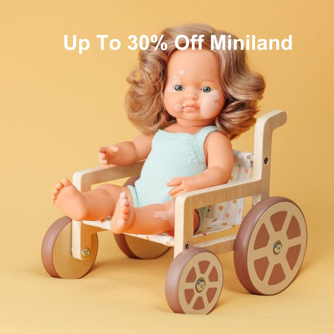 Up to 30% off Miniland inclusive dolls, doll accessories & sensory toys