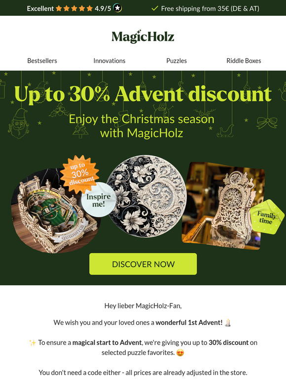 Advent special: up to 30% discount for the perfect Christmas gifts 🎁