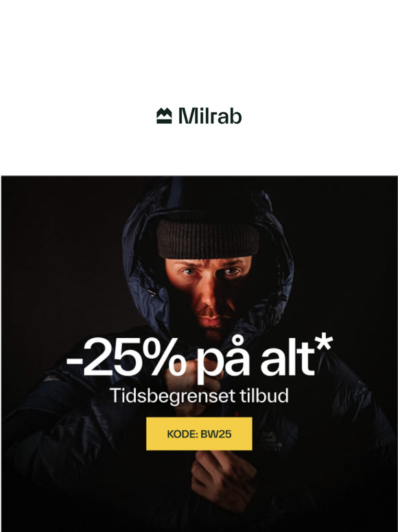 Ny rabattkode: -25% på alt* 💣