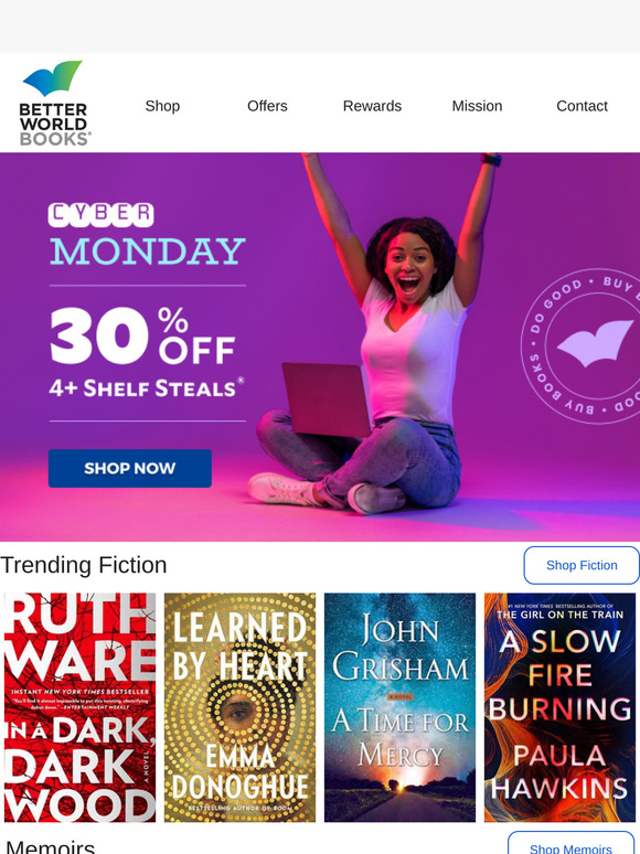 Cyber Monday—Save 30% when you shop Shelf Steals®