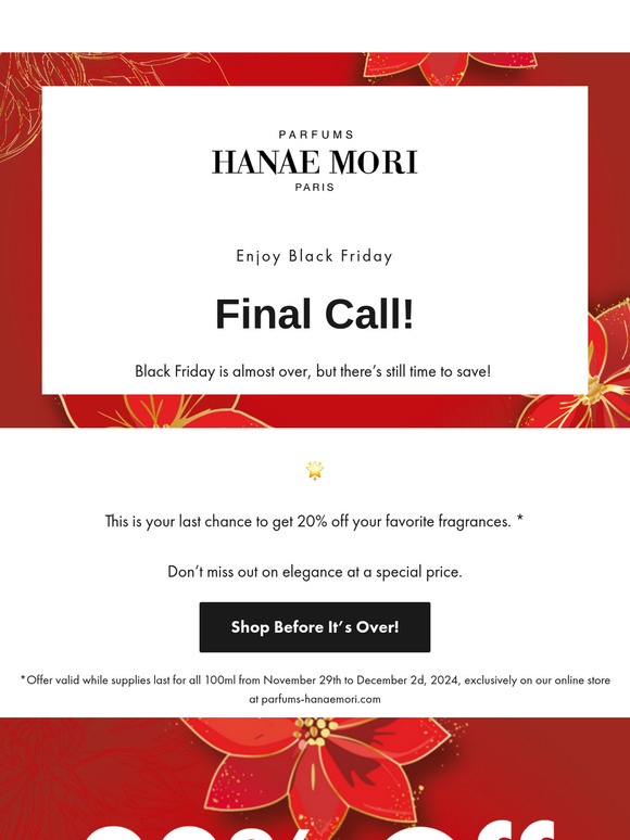 Parfums Hanae Mori spoils you! 🖤
