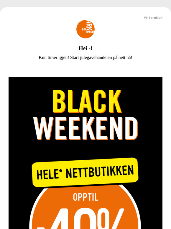 ⏰ Få timer igjen | Opptil 40% på ALT* i nettbutikken