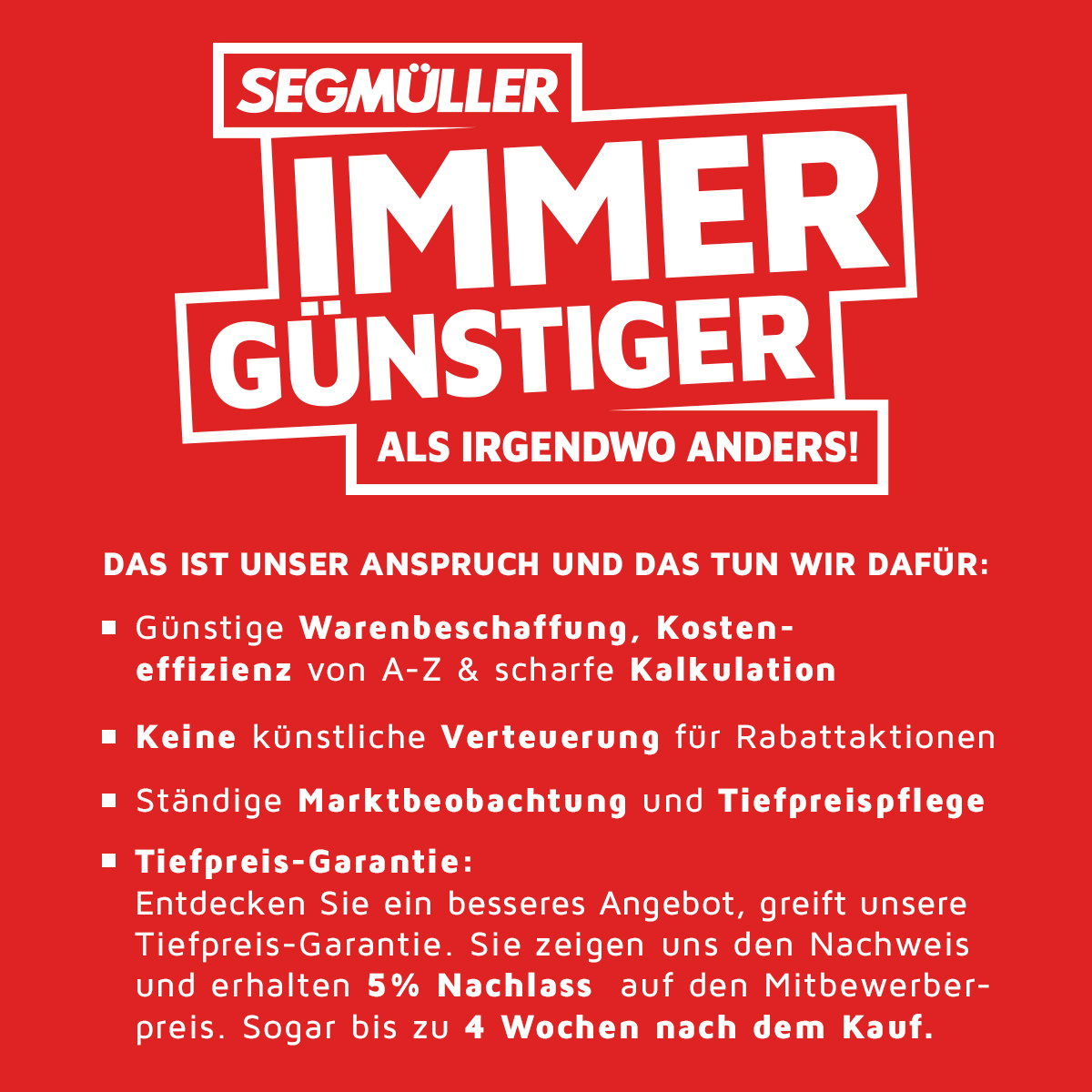 SEGMÜLLER TIEFPREIS