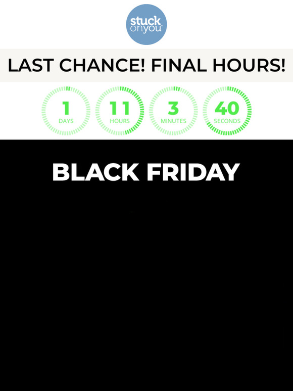 BLACK FRIDAY SALE IS ENDING!