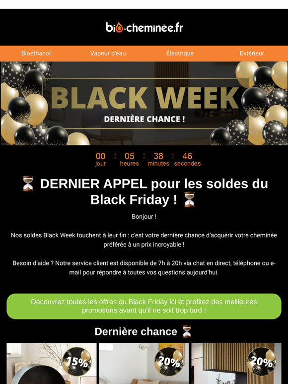 DERNIER APPEL : les soldes du Black Friday se terminent à minuit ! 🖤🔥