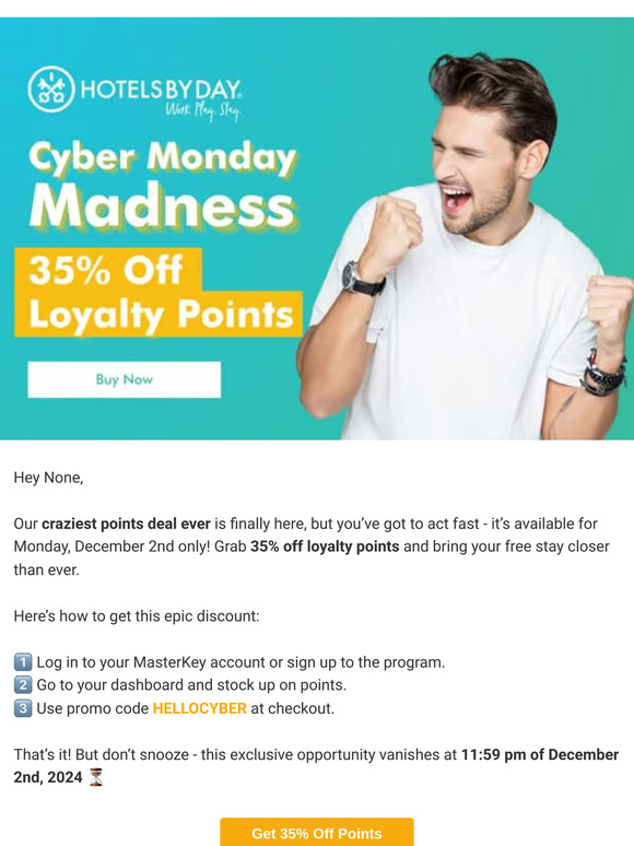 🎁 Cyber Deal Alert: 35% Off Loyalty Points!