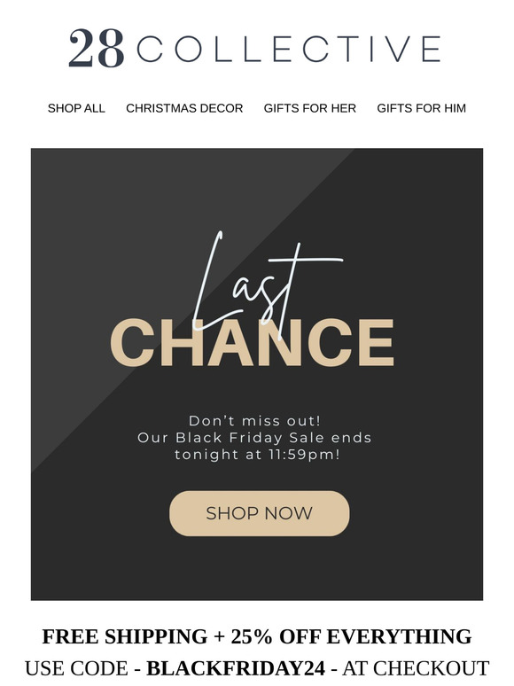 Last Chance! Black Friday Sale Ends Tonight