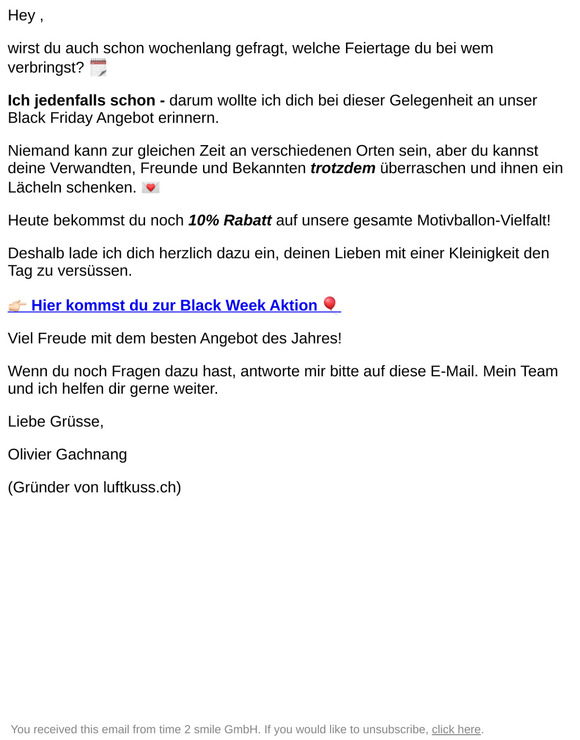 Black Friday: Heute noch 10% sparen