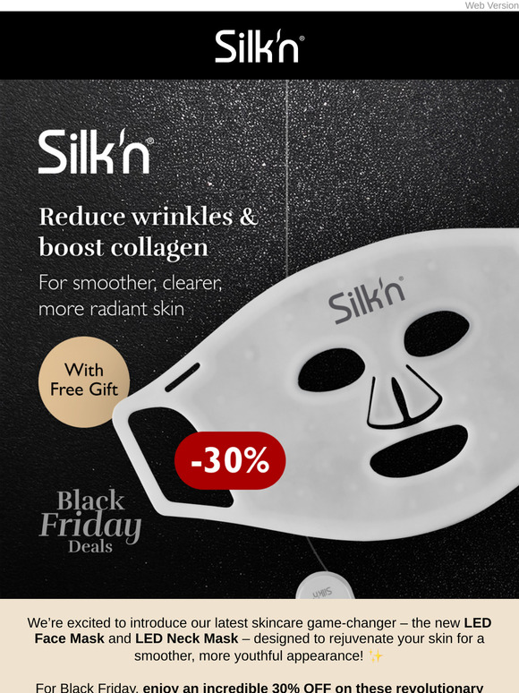 Black Friday Special: 30% OFF Our New LED Face & Neck Masks + FREE Sleep Mask!