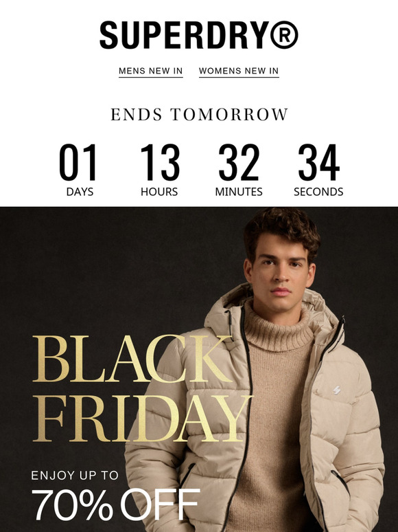 Ends tomorrow: Black Friday Up to 70% Off Jackets