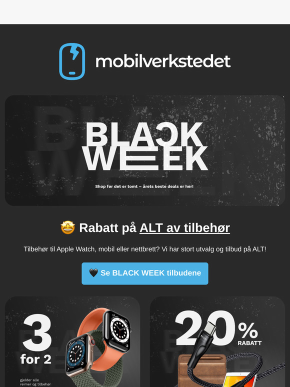 🖤 Black Week: tilbehør til mobil, nettbrett & Apple Watch