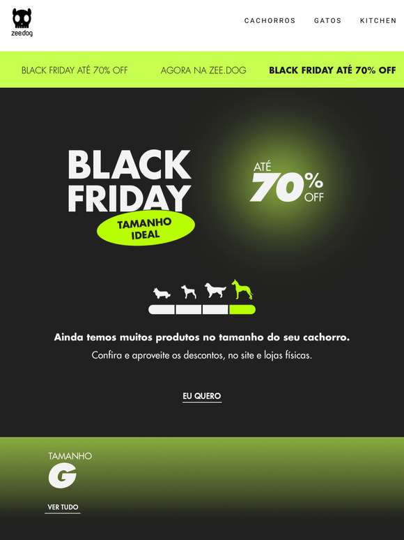 O tamanho ideal até 70% OFF 🖤