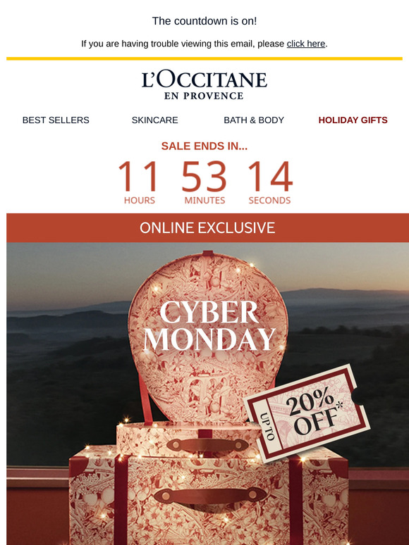 Cyber Monday 20% off | online only