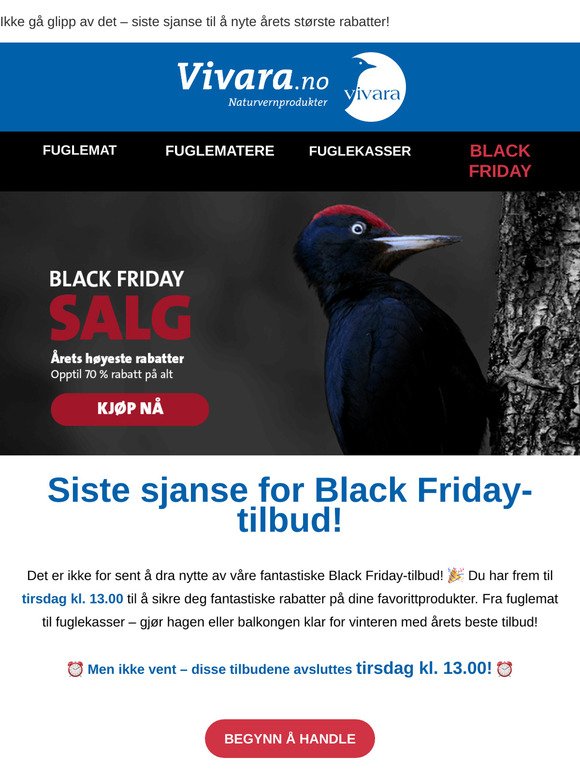 ⏰ Bare 2 dager igjen — Black Friday-tilbudene avsluttes tirsdag!