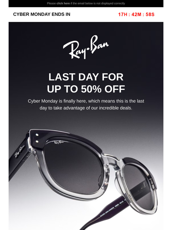 Ray ban cyber monday online