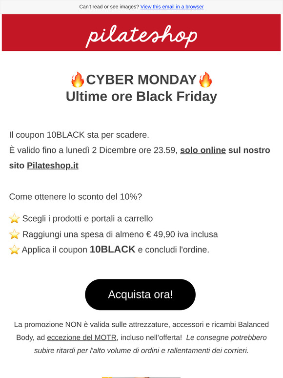 Scade a mezzanotte: non perdere lo sconto extra Black Friday