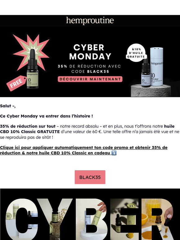 ⚡ Cyber Monday : 35% de réduction & notre bestseller GRATUIT – seulement aujourd’hui !