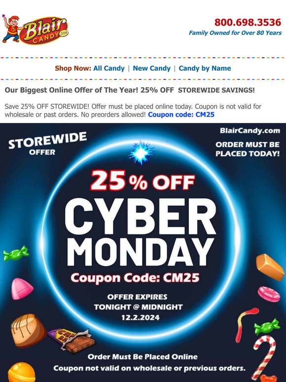 Cyber Sale! 25% Off Storewide!