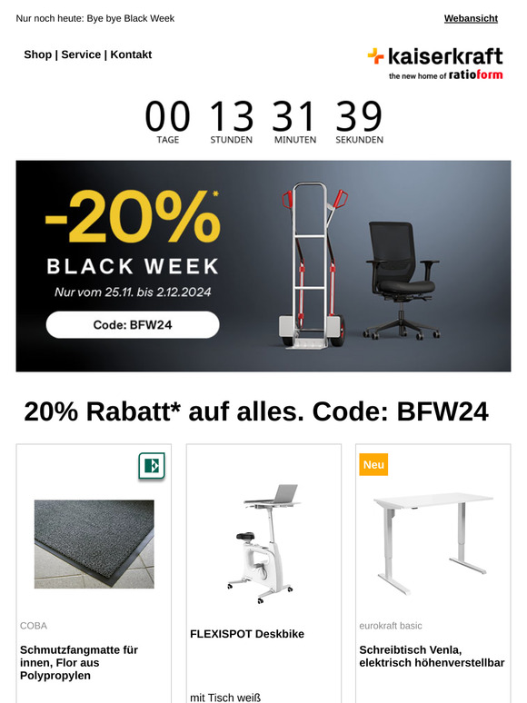 🚨 Letzte Chance: 20% Rabatt* auf alles