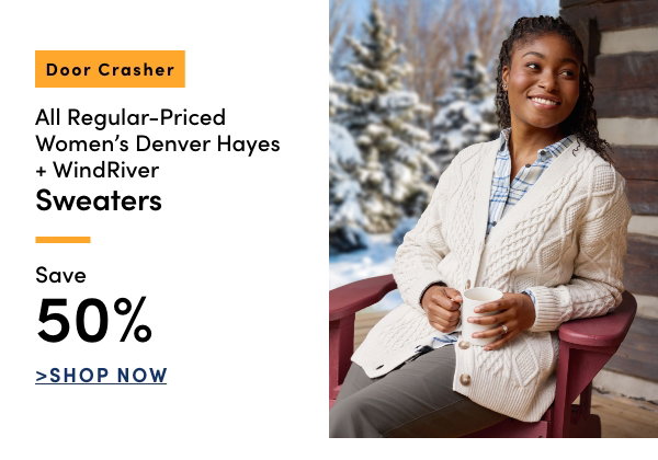 Door Crasher All Regular-Priced Women's Denver Hayes + WindRiver Sweaters Save 50%
