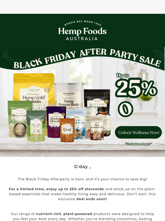💚 Up to 25% OFF BF After Party Sale!