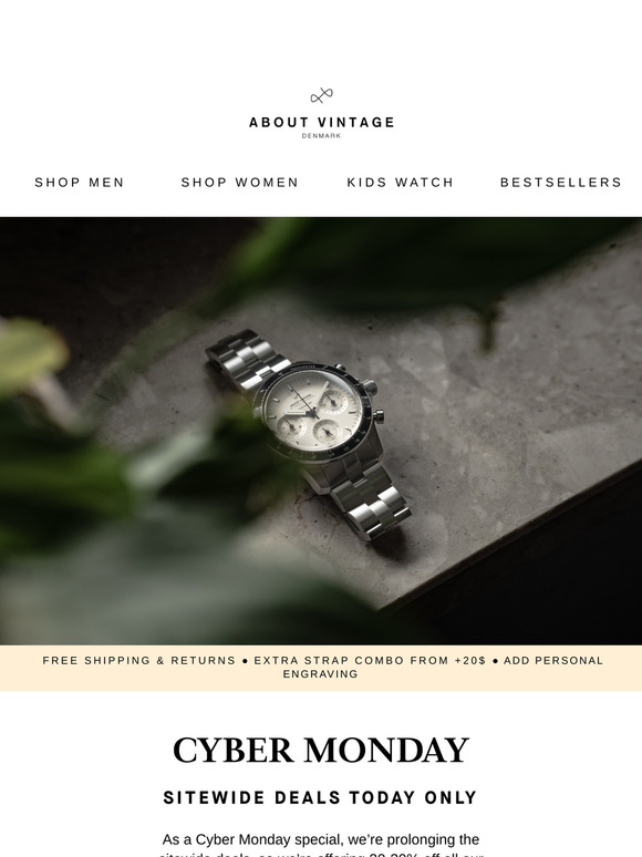 Cyber Monday savings today only!