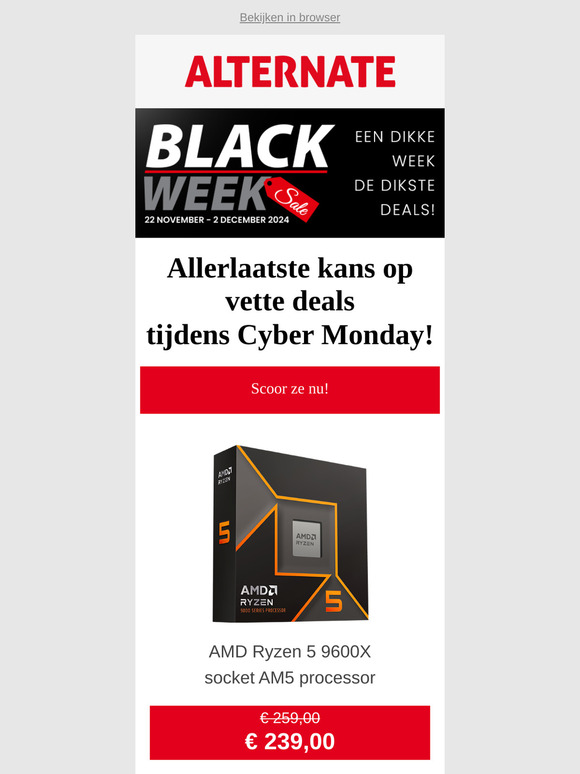 Cyber Monday maakt een einde aan Black Week