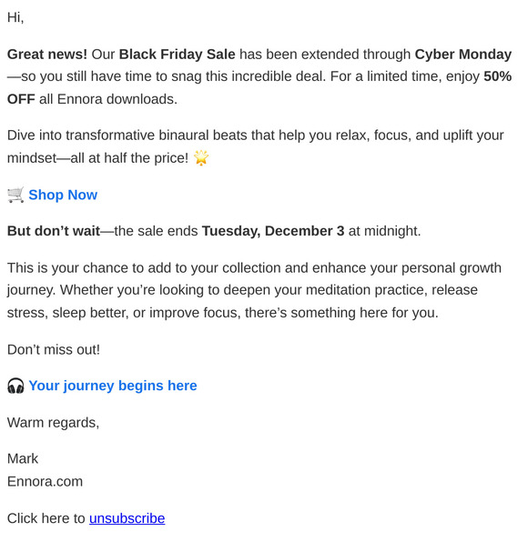 Great News! Our Black Friday Sale Extended—50% OFF Until Tuesday!