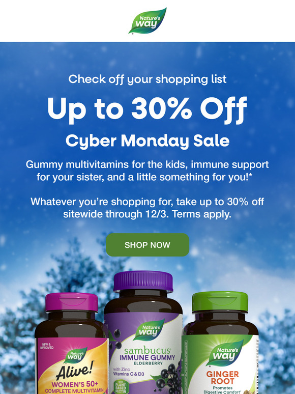 Up to 30% off multivitamins, herbs, probiotics & more!