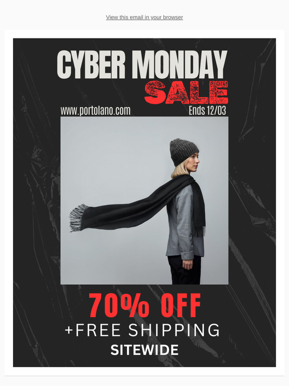 Cyber Monday Sale: 70% Off + Free Shipping!