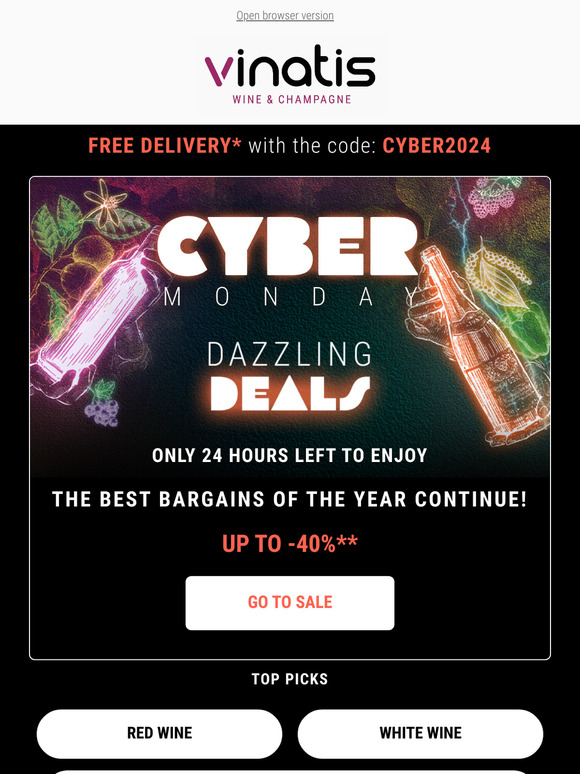 🚚 FREE delivery + up to 40% off wine & Champagne