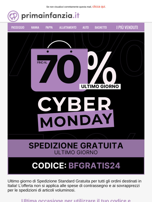 Ultimo giorno di sconti e spedizione gratuita!