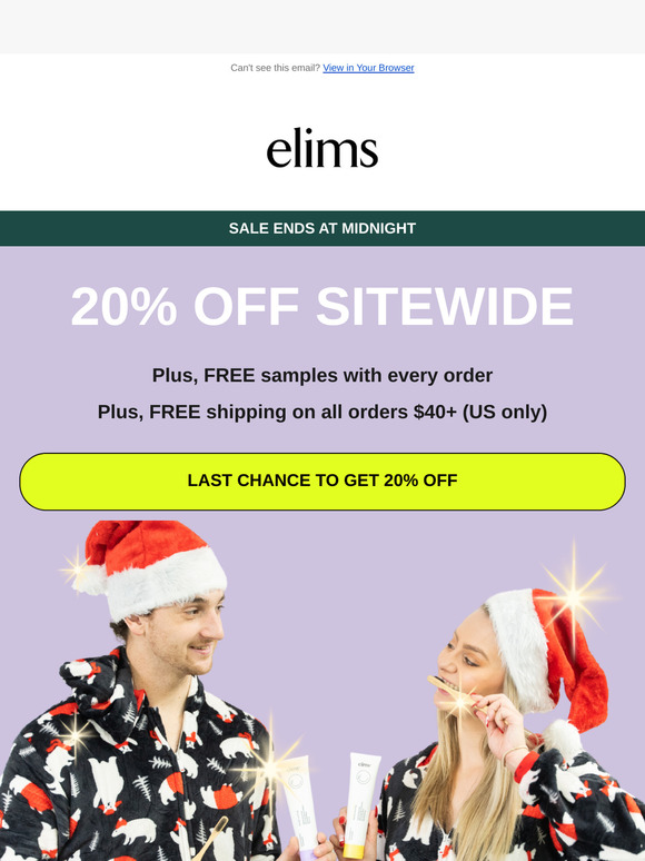 Last Chance! 🕒 20% Off Sitewide Before Midnight! 🛒✨