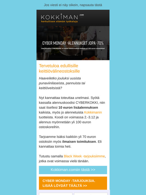 Cyber Mondayn edulliset ostokset: Imperian pastakone, grillaussetti vai uudet timanttipannut?