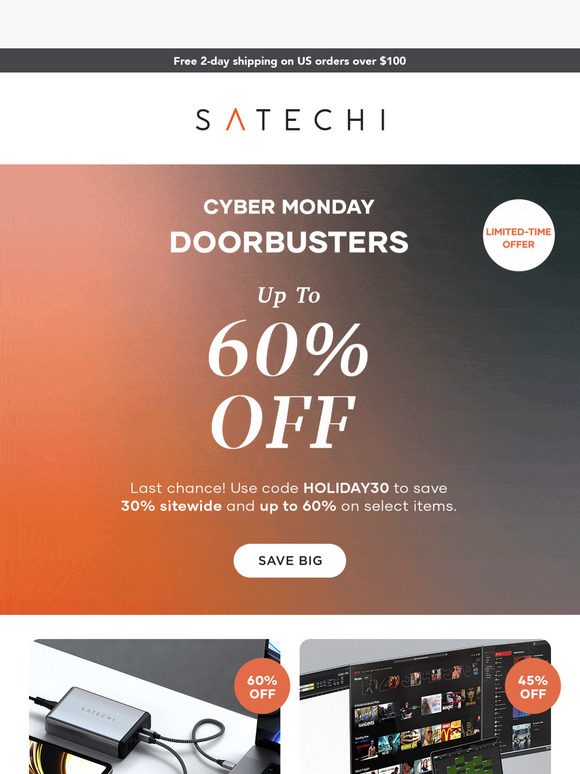 Cyber Monday Doorbusters: Save Up to 60% 🫢