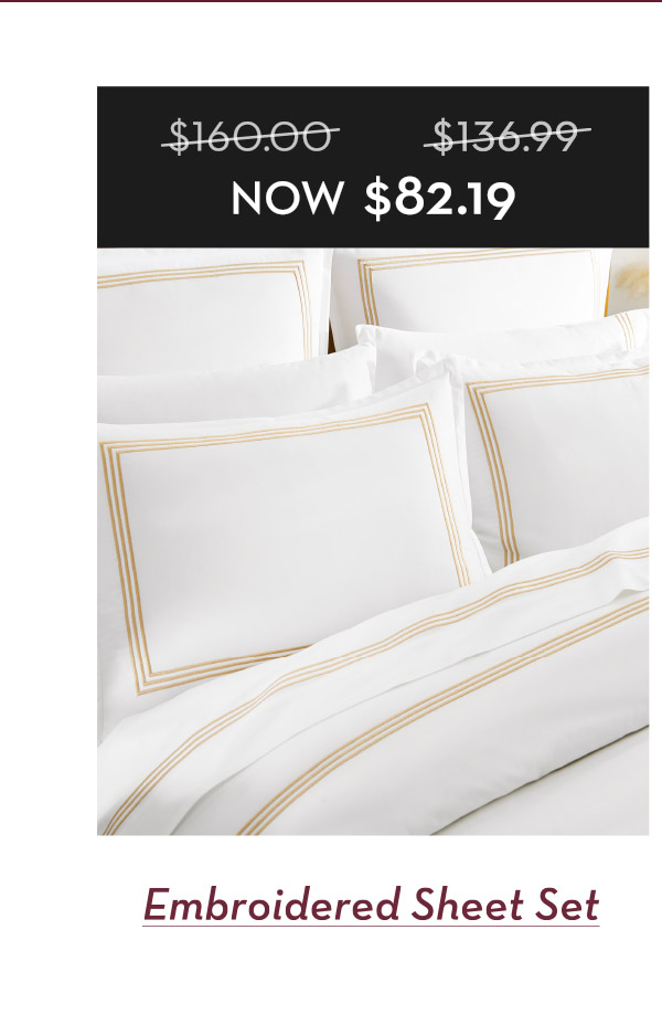 Shop Sateen Embroidered Sheet Set