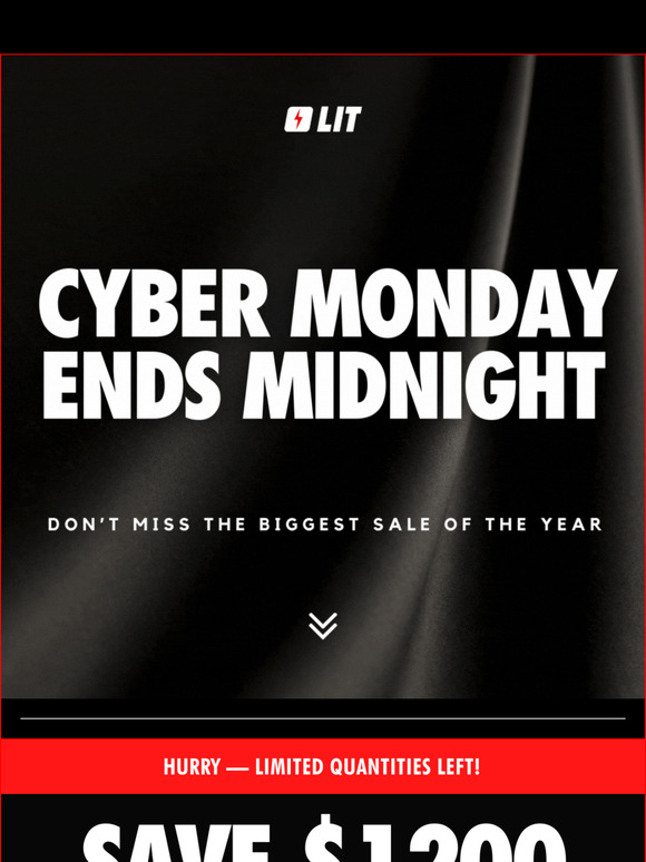 💥 SITE-WIDE CYBER MONDAY ENDS AT MIDNIGHT ⏰